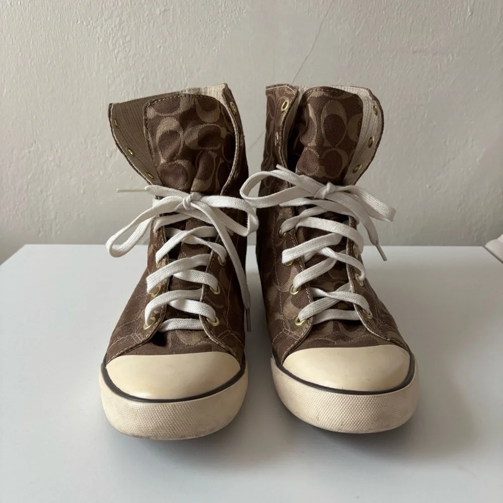 Coach Signature High-Top Sneakers - Picture 3 of 11